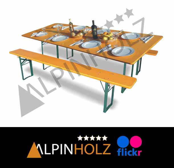 Mesas plegables y bancos plegables de madera Alpinholz FLICKR