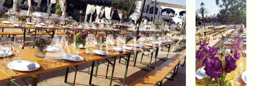 Mesas plegables de madera para catering y eventos elegantes de Alpinholz